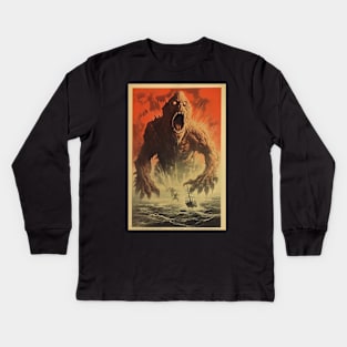 Vintage Monster Movie Poster Kids Long Sleeve T-Shirt